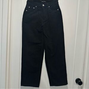 Almost Famous Black High Waisted Corduroy Wide Leg Jeans